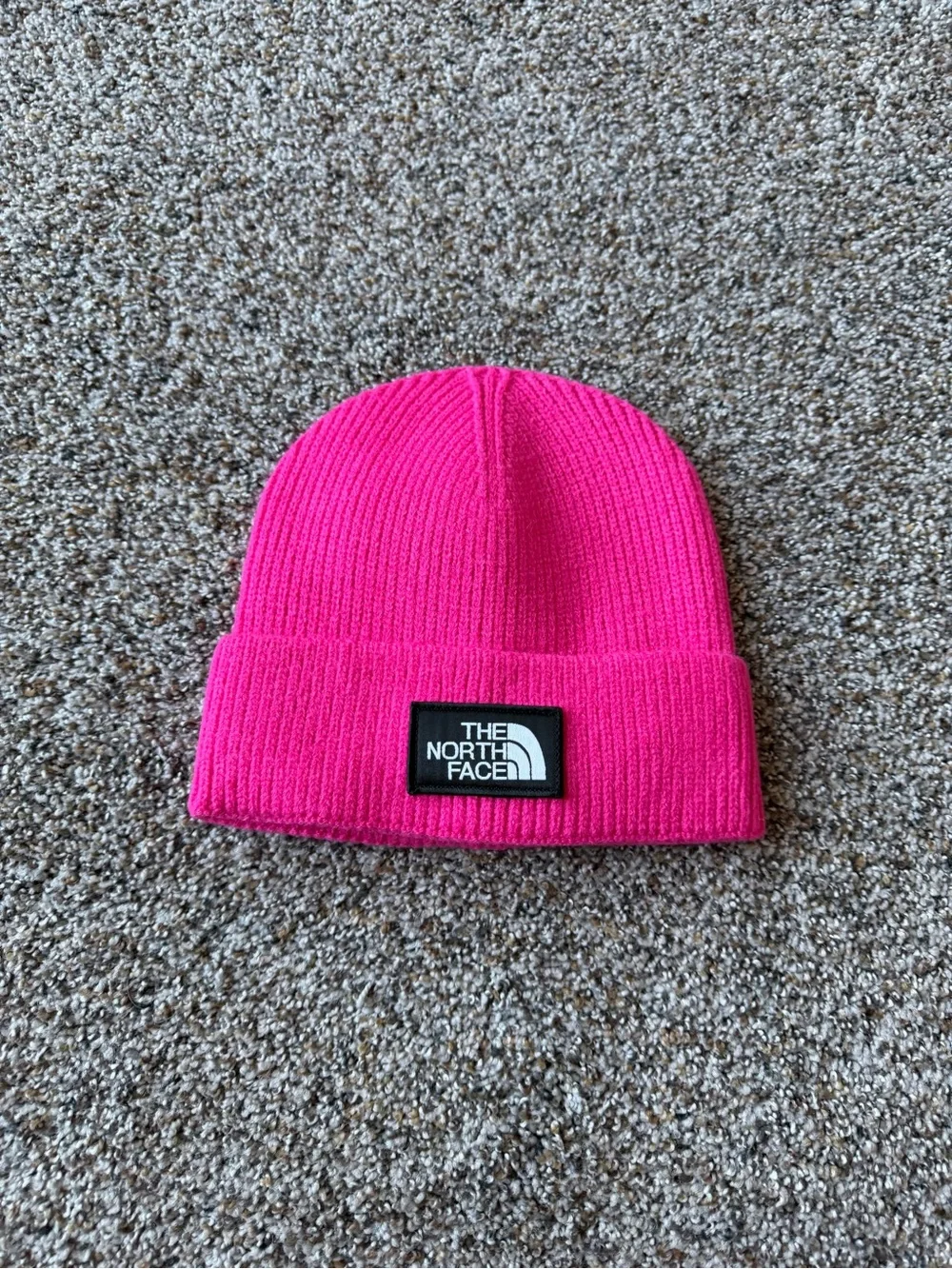 The North Face TNF Logo Box Cuffed Beanie Hot Pink